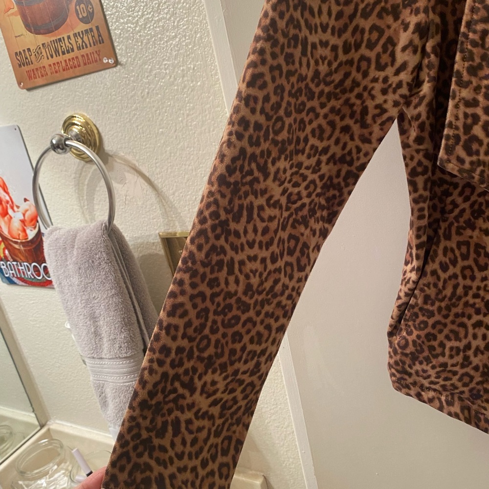 Leopard Print Open Front Jacket - image 7